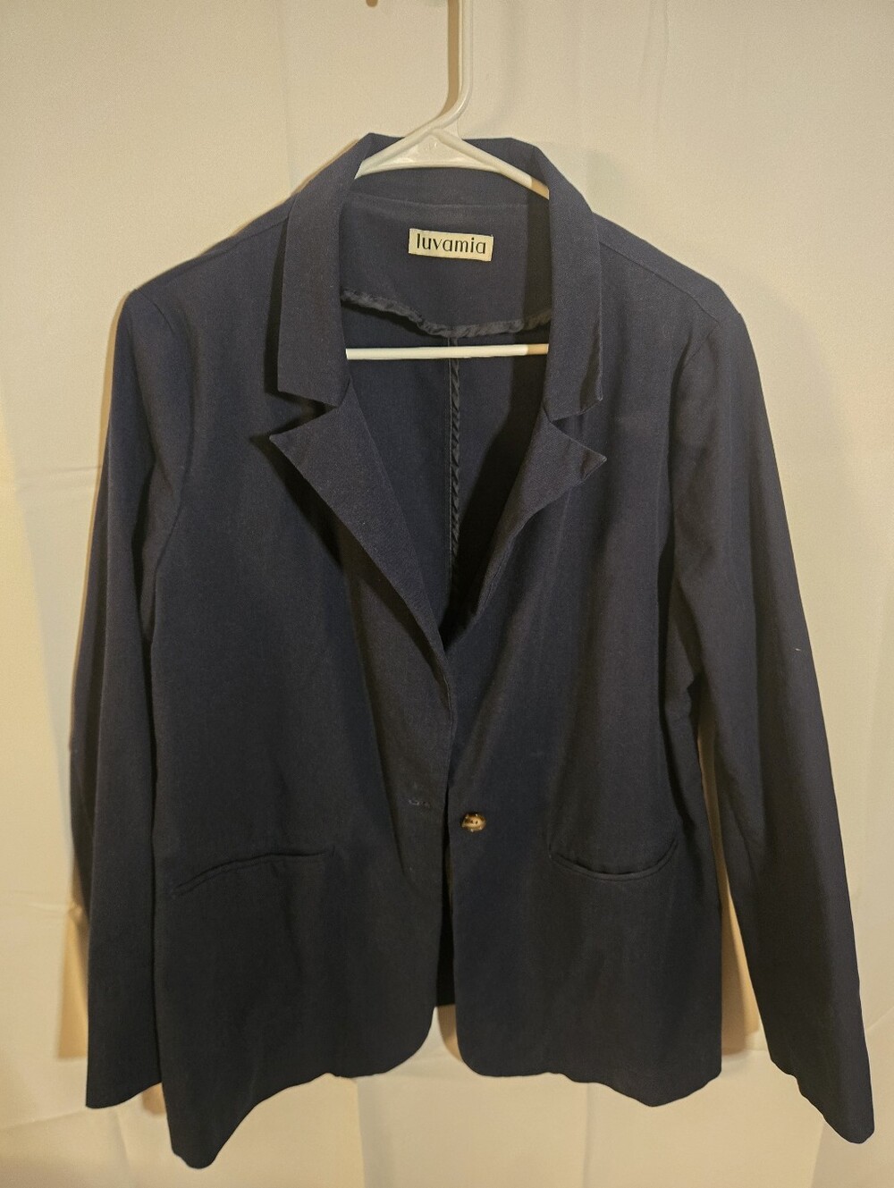 Luvamia Women's Navy Single-Button Blazer Jacket